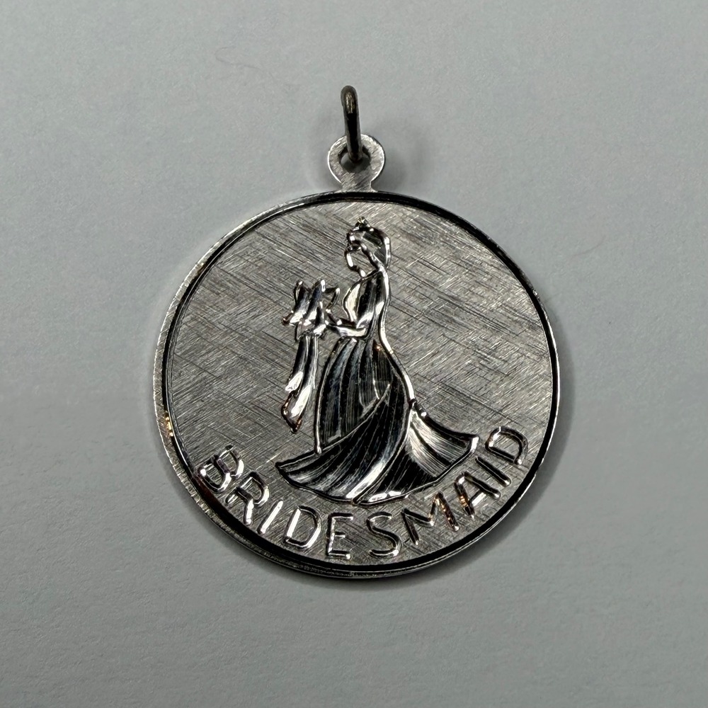 Vintage Bridesmaid Charm Silver Engraved Scott & Dawn Women's Wedding Sterling